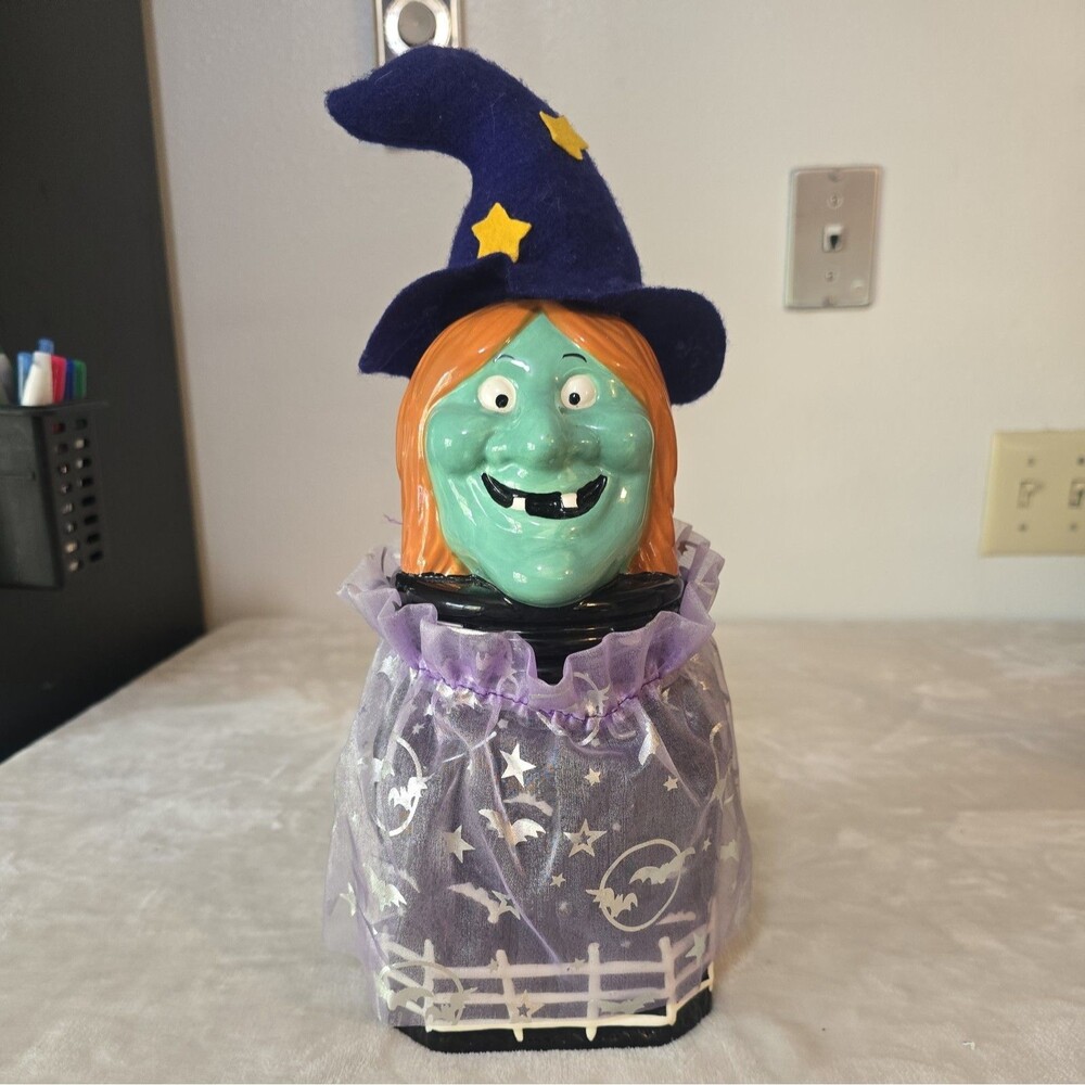 Witch Cap Cookie Candy Jar Canister Heritage Mint Holiday Collection Halloween